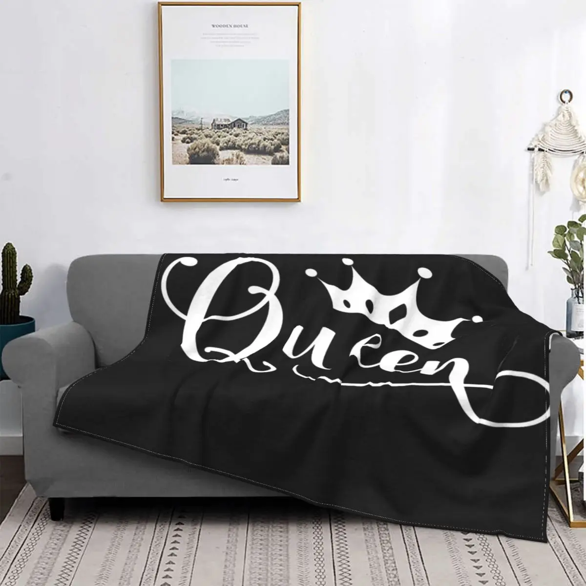 

Queen Crown Tiara Design Blanket Bedspread Bed Plaid Plaid Bed Covers Double Blanket Summer Bedspreads