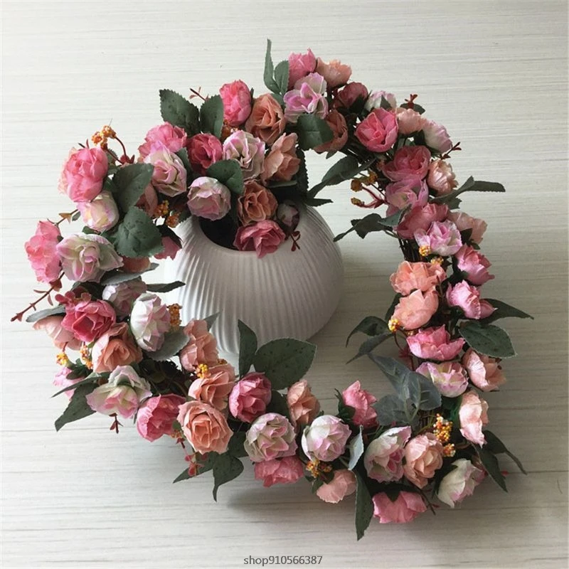 

Artificial Flowers Heart-shaped rose Wreath Spring Wreath Outdoor for Front Door Wall Window Party Wedding Dcor F1 21 Dropship