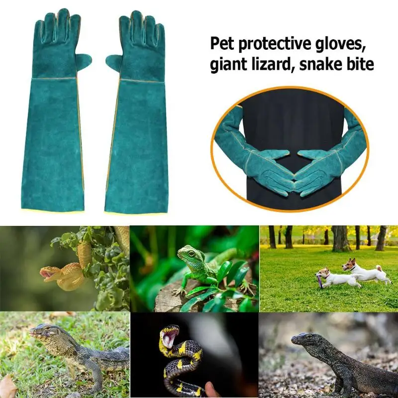 1 пара анти укус перчатки из коровьей кожи для собаки кошки товары дрессировки