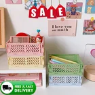 Пластиковый ящик для хранения, складной пластиковый домашний ящик, Штабелируемая домашняя кухонная корзина для хранения складов