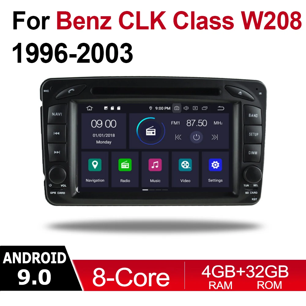 Автомобильный мультимедийный плеер 2 Din Android автомагнитола для Mercedes Benz CLK Class W208 1996