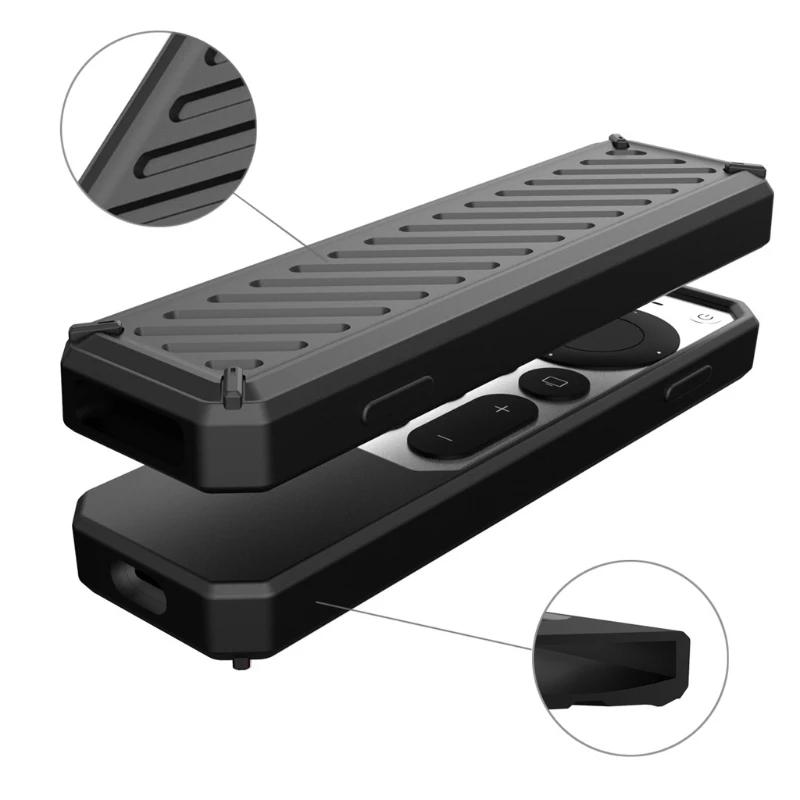 

Control Cover Case Remote Silicone Silky-Soft Anti-Slip Shockproof Full Body Protective for A pple TV 4K Siri Alexa Sonoff