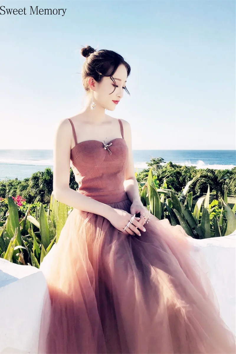 

N2069 2020 Trend Spring Summer Fairy Girl Long Prom Dresses Beach Graduation Vestidos De Fiesta Robe De Soiree Sweet Memory