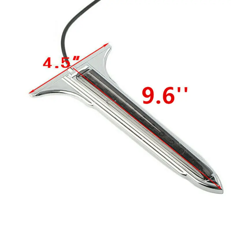 Motorcycle Chrome Wedge LED Brake Tail Light Warning Rear Saddlebag Accents Lights Smoke/Red Lenses For Harley Touring |