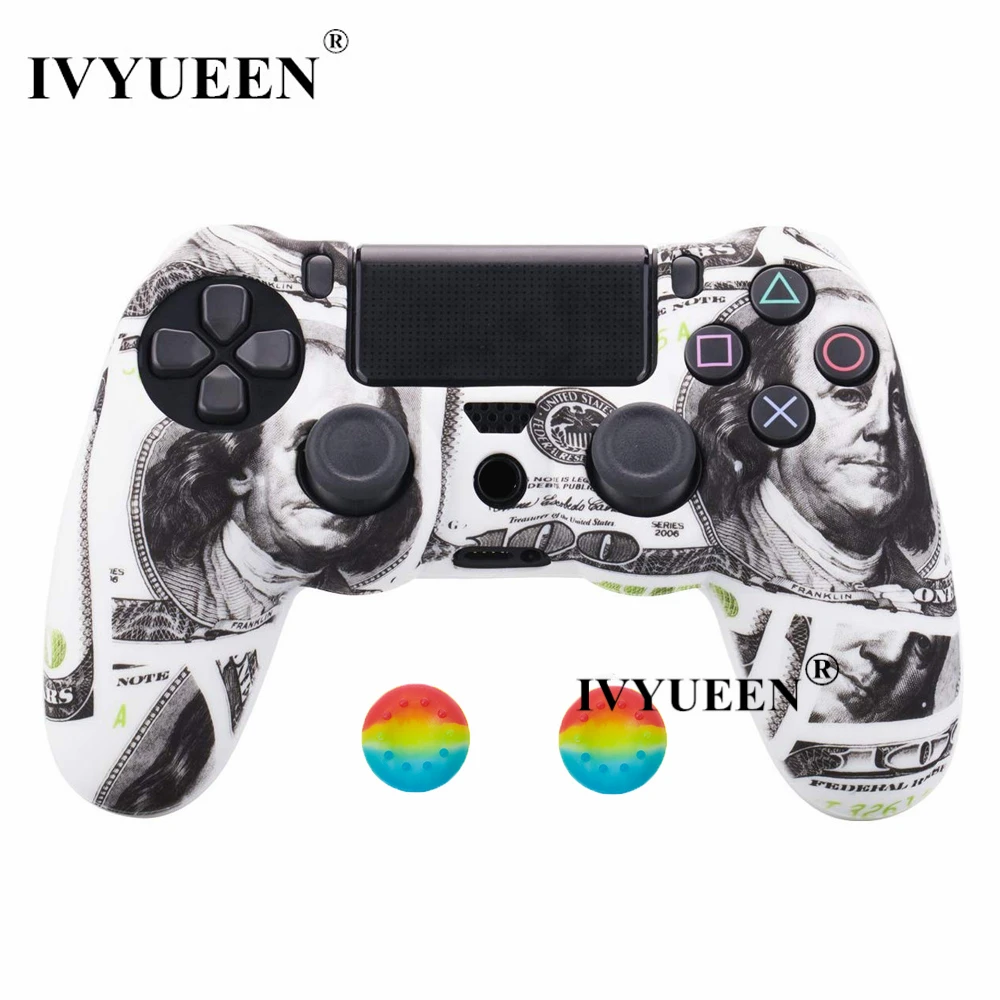 IVYUEEN 44 цвета силиконовый Камуфляжный защитный чехол для sony Dualshock 4 PS4 DS4 Pro тонкий контроллер ручки джойстик колпачки