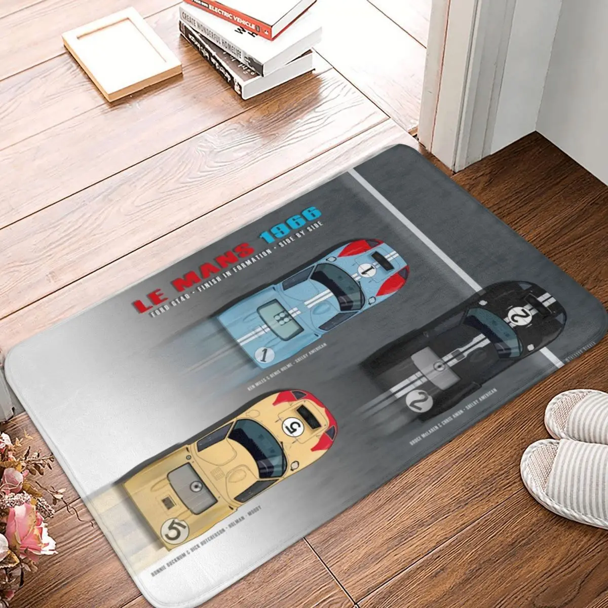 

Ford GT40 Doormat Carpet Mat Rug Polyester PVC Anti-slip Floor Decor Bath Bathroom Kitchen Living Room 40x60