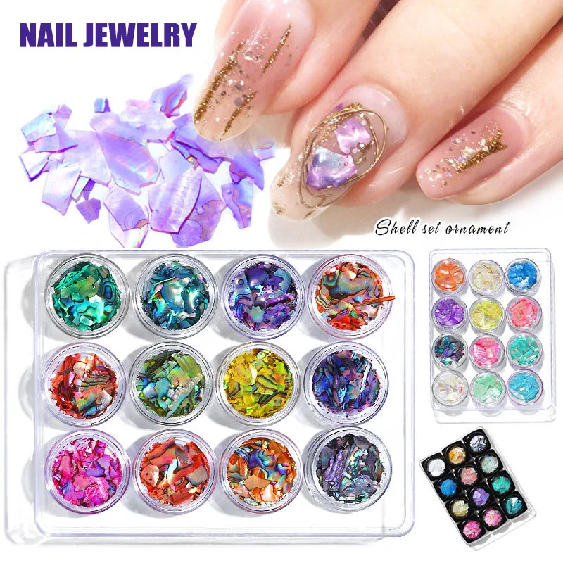 12 коробок/набор цветной перламутровый светильник дробленая ракушка ломтики