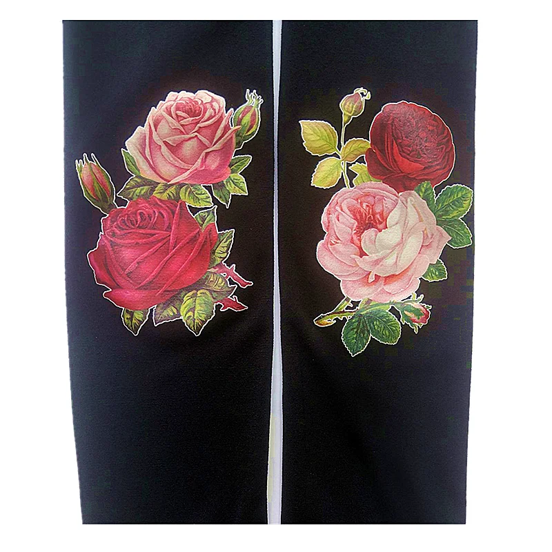 Women Tights for Girls with Sexual Rose Flower Print Lolita Pantyhose Leggings Female Lingerie Winder Leggings Sexy Intimate