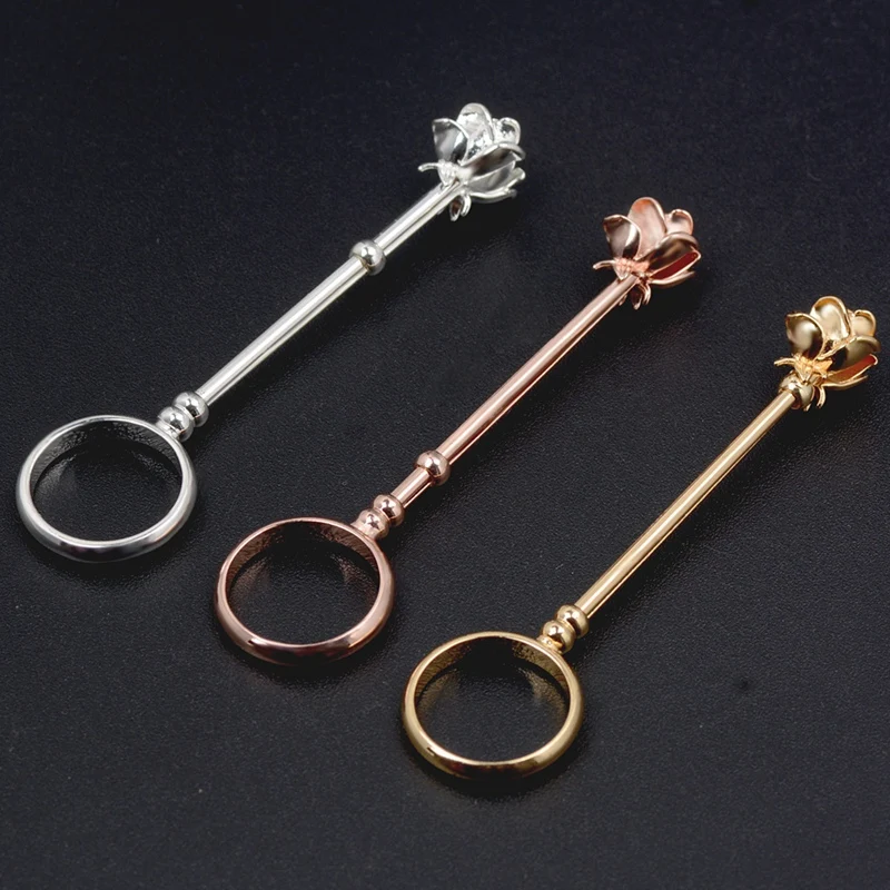 

0.67 Inch Rose Ring Holder, Finger Holder Ring, Elegant Lady Smoker Frame Ring, Lady and Men Smoker Ring