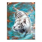 Белая Алмазная картина с головой тигра, полная круглая картина в виде животных, Nouveaute, сделай сам, сверлильная вышивка крестиком, 5D, простое украшение для дома