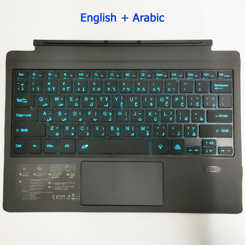 Беспроводная Bluetooth клавиатура для Surface Pro 3 4 5 6 7 Go 1 2 Trackpad русская Арабская иврит