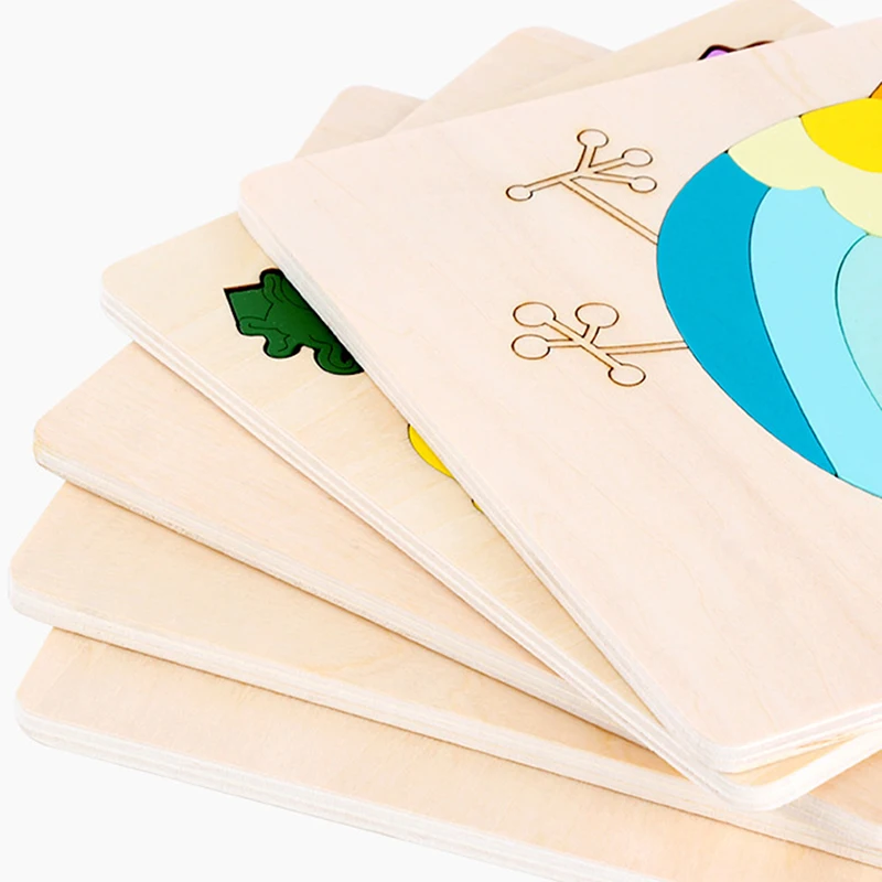 

Hot High Quality Colorful Baby 3D Puzzle Jigsaw Wooden Toys Kids Cartoon Animals Memory Puzzles Children Educational Toys