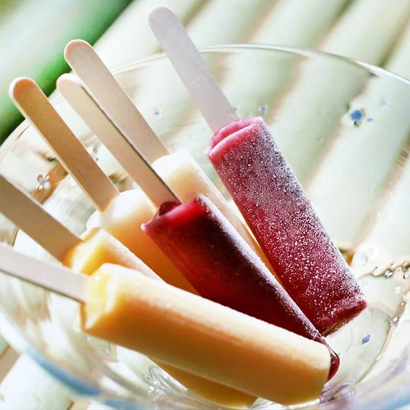 

200pcs Wooden Ice Cream Sticks Treat Sticks Freezer Pop Sticks Wooden Sticks for Ice Cream Bars 65/93/114/140/150mm JDH88