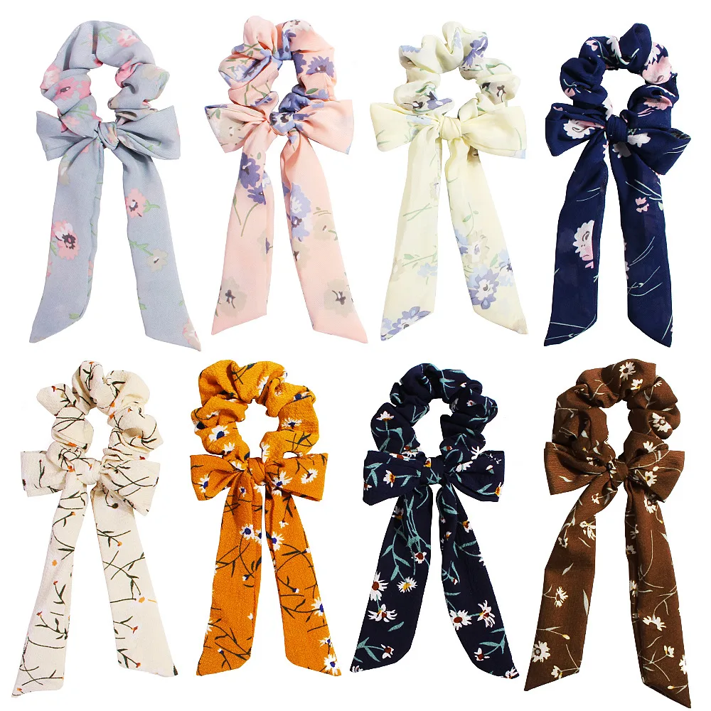 

New Fashion Solid Color Double Chiffon Ribbon Hair Band Bow Girls/Women Hairpin Barrettes Hair Ponytail Hair Accessories