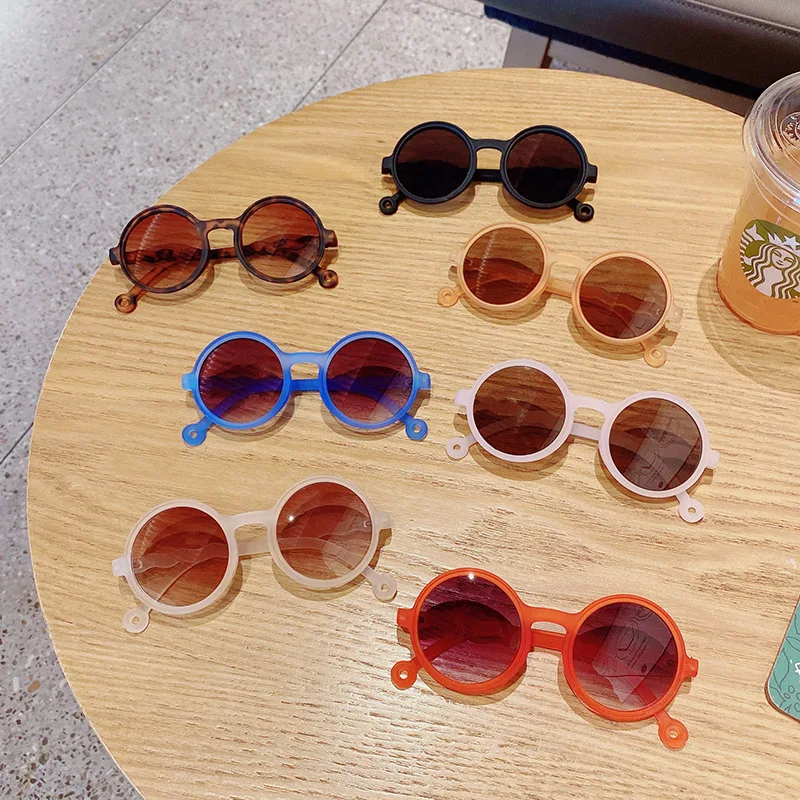 

Children's Colors Cartoon Bear Shape Fashion Round Sunglasses Boys Girls Vintage Sunglasses UV Protection Classic Kids Eyewear