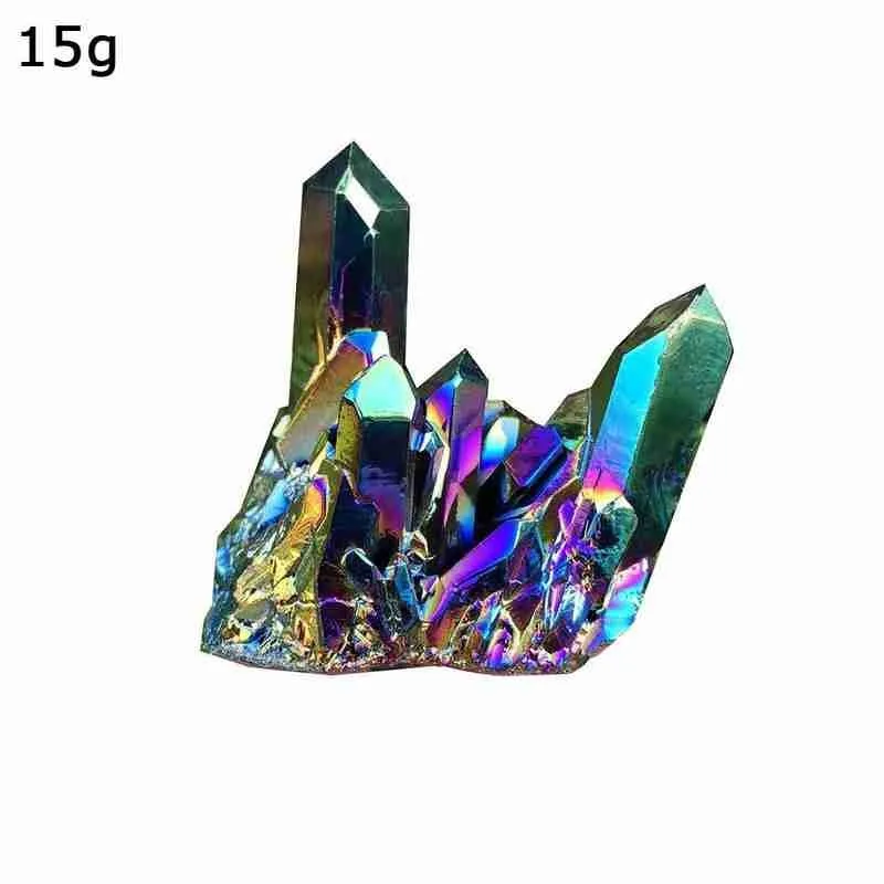 

15g Natural Crystal Cluster Seven Rainbows Electroplating Home Decorations Quartz Craft Rich Stones Colorful A1E3