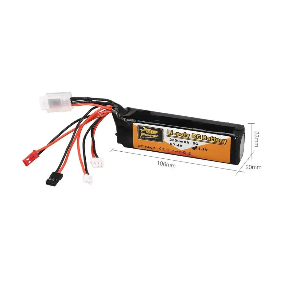 New ZOP Power 11.1V 2200mAh 3S 8C Lipo Battery JR JST FUBEBA Plug for Transmitter Batteries RC Helicopter Spare Parts Accs | Игрушки и