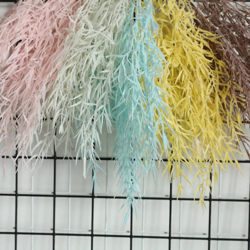 Красивые Искусственные цветы Пластиковые бамбуковые листья трава Плотный туман