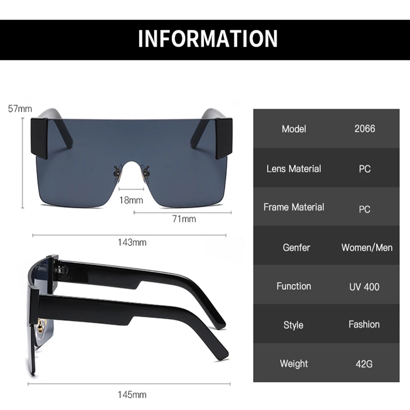 

Rimless Oversized Sunglasses Men Luxury Vintage Driving Sun Glasses Women Flat Top Frameless Sunglass Retro Siamese Eyewear