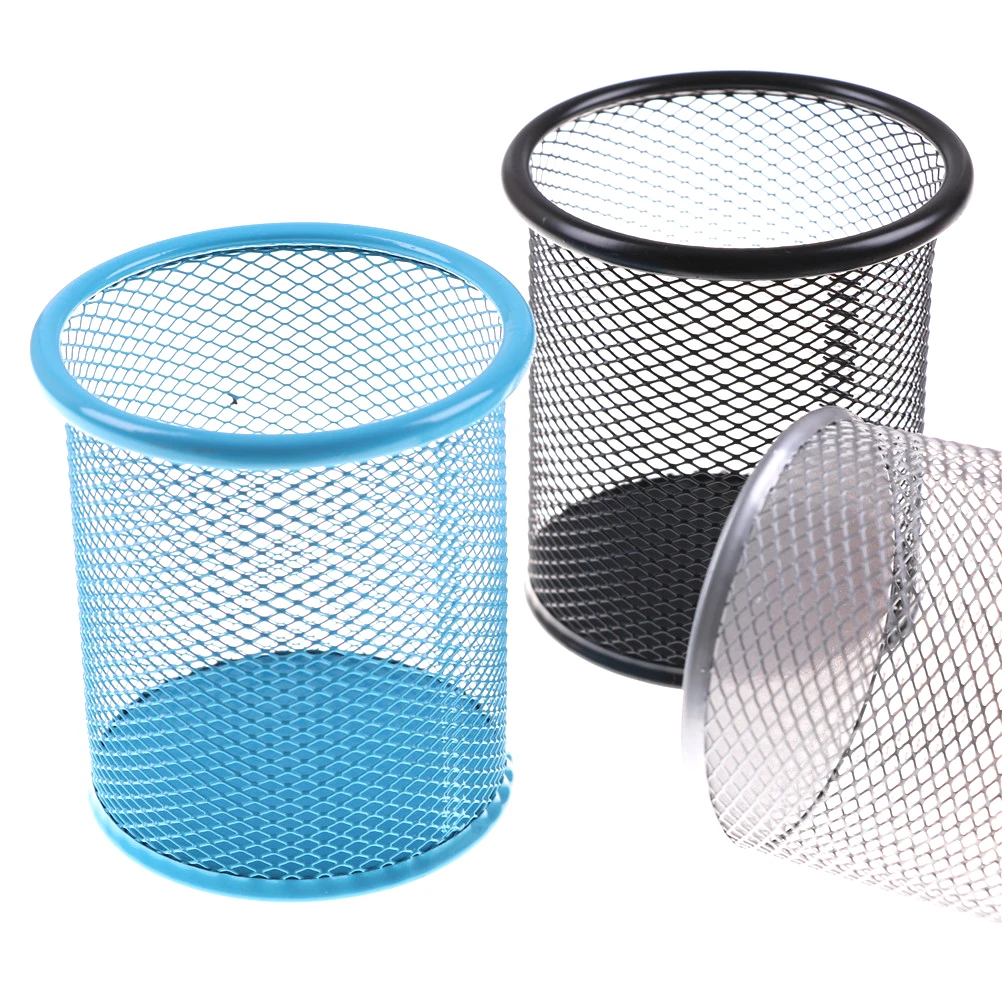 

1pc Mesh Steel Pen Holder Stationery Iron Spray Anti-Rust Pen Holder Metal Pen Holder Desktop Storage Of Debris Tube Pencil Rack
