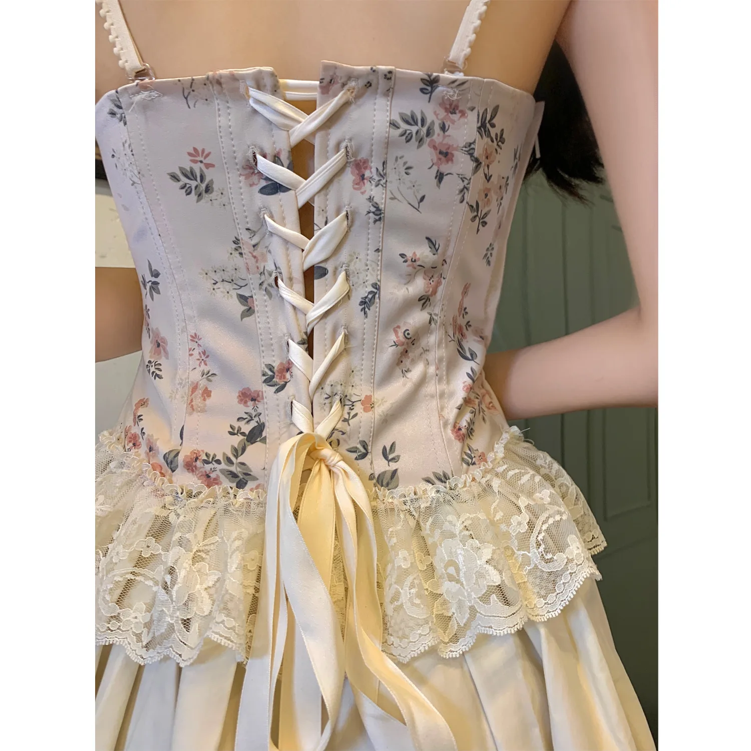 

Floral Bustier Crop Top Women Sleeveless Sexy Corset Vintage Sweet Print Corset Tops To Wear Out