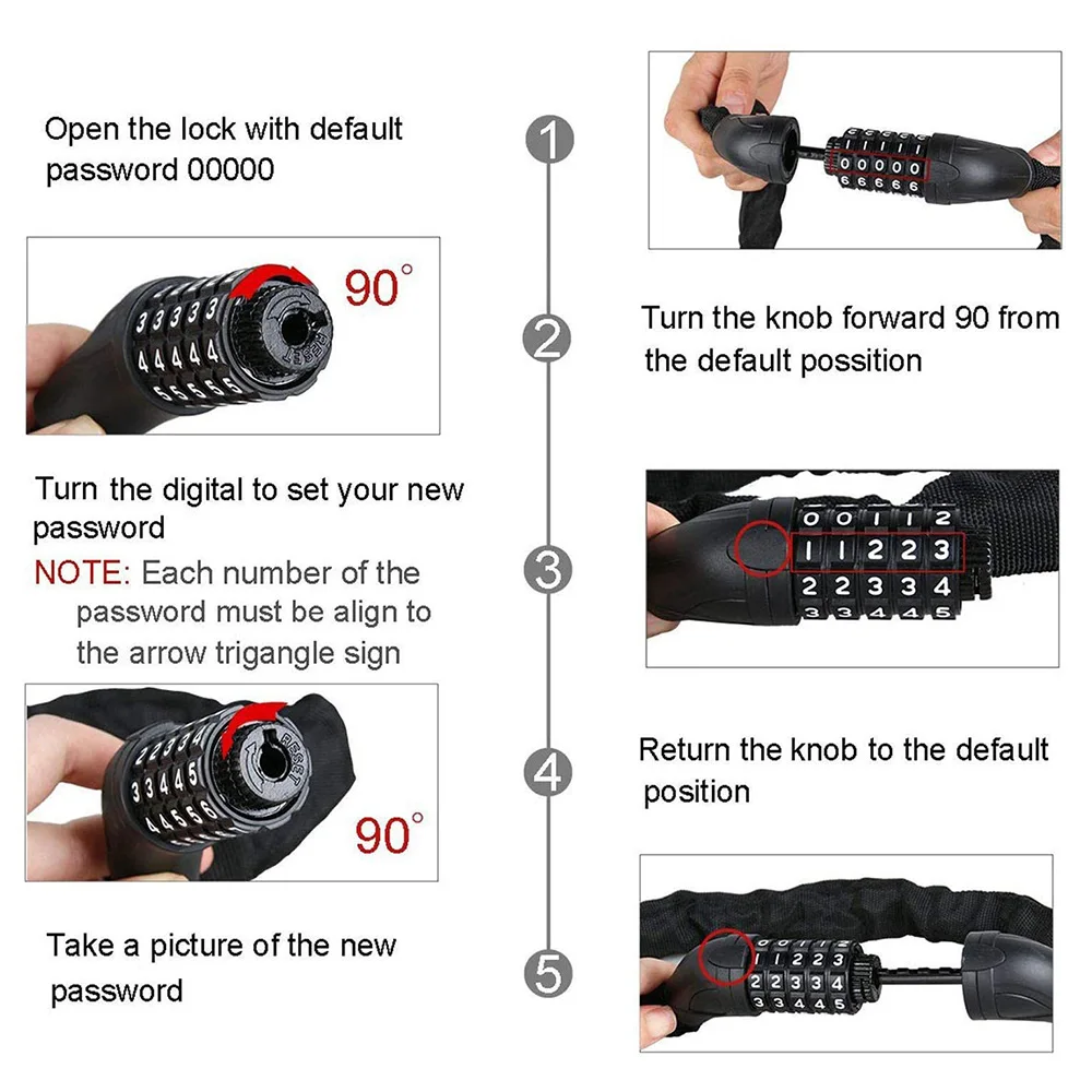 Велосипедный замок с кодовым замком Противоугонный Комбинированный Замок для