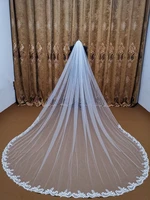 real photos whiteivory wedding veils 5 meters long comb lace mantilla cathedral bridal veil wedding accessories bride veu