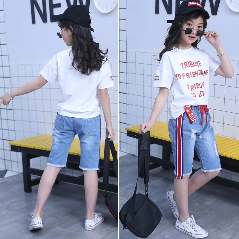 2020 летние костюмы для девочек и мальчиков новая детская одежда футболка с