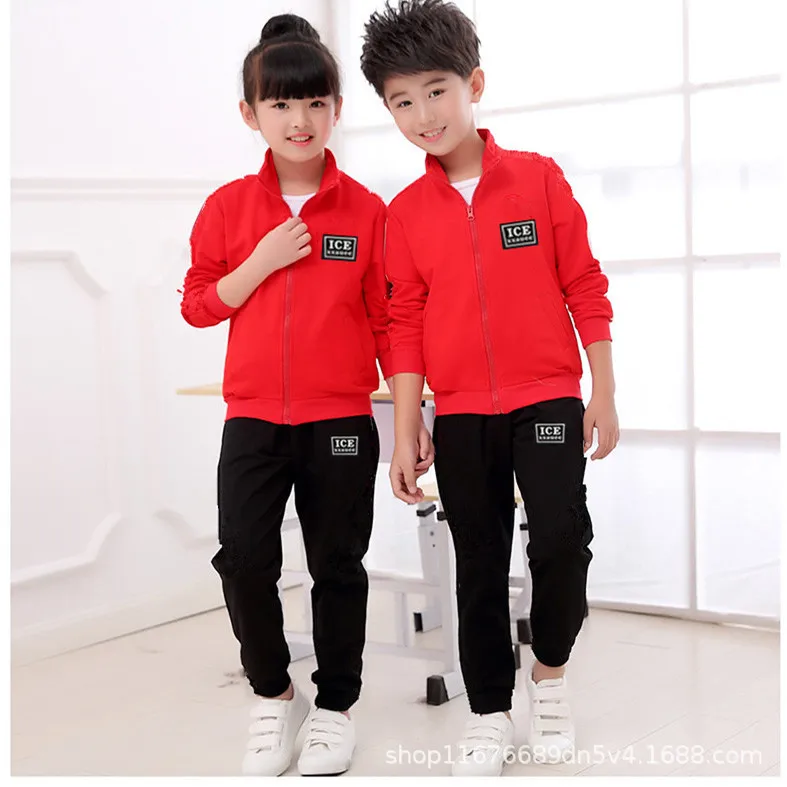 Спортивный костюм для мальчиков и девочек кофта с длинным рукавом штаны комплект