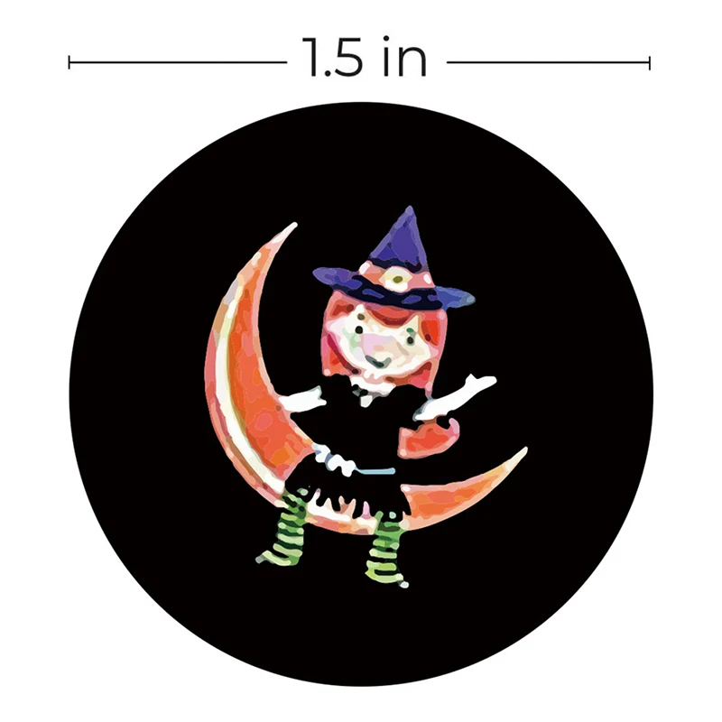 

500pcs Halloween Mummy Round Stickers Envelope Sealing Labels Candy Bag Sticker