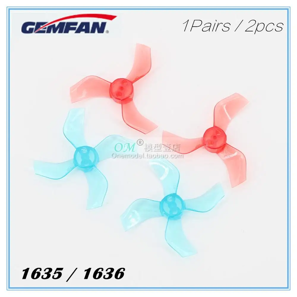 1 пара/2 шт./Gemfan 1635 3 лопасти/Gemfan 1636 4 лопасти 40 мм CCW/CW полый пропеллер бесщеточный