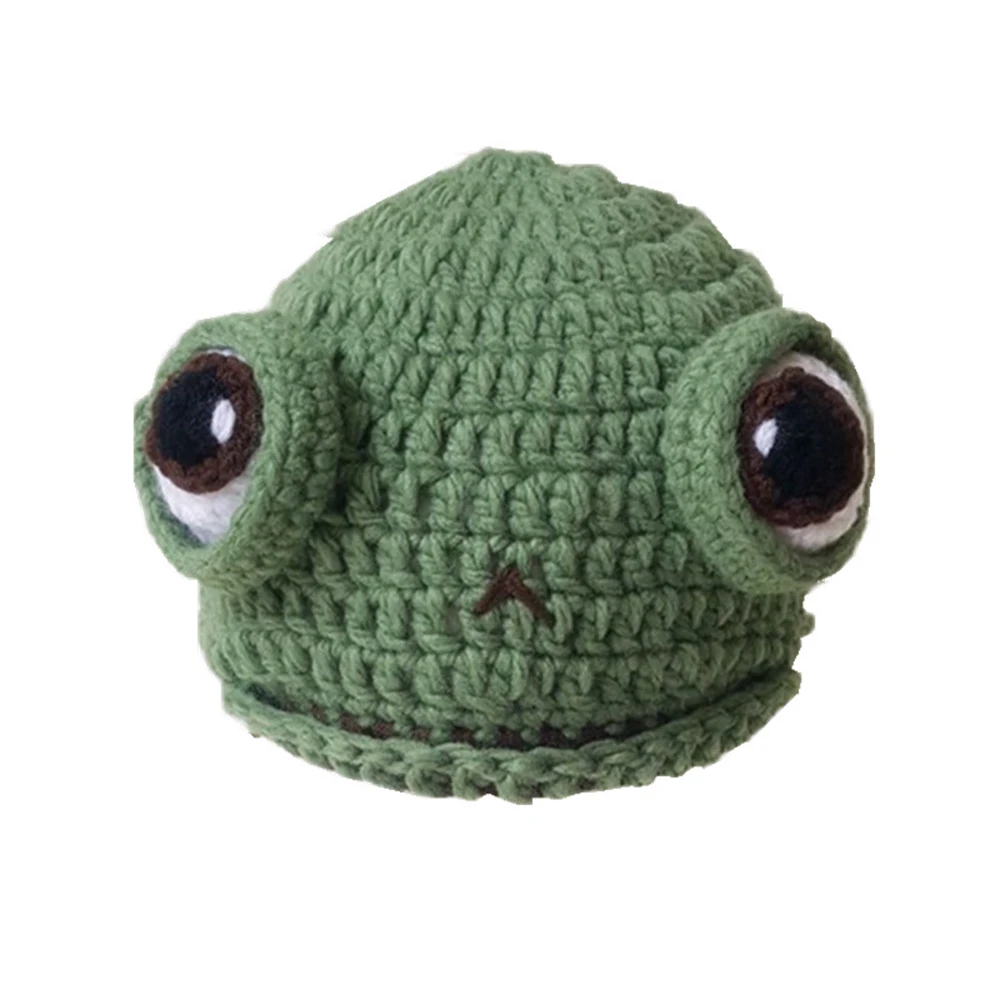 

New Lovely Frog Hat Beanies Knitted Winter Hat Solid Hip Hop Skullies Knitted Hat Cap Costume Accessory Gifts Photography Prop