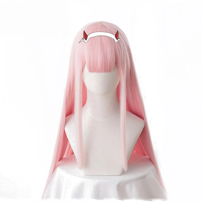 Darling в Franxx ноль два 02 Косплэй парик Длинные розовые устойчивые к воздействию