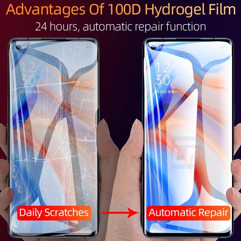 2-1pcs Screen Protector Hydrogel Film For OPPO Reno 5 A52 Find X2 Lite X3 Neo Protective Realme 8 9 7 6 Q3 Pro GT Neo2 No Glass