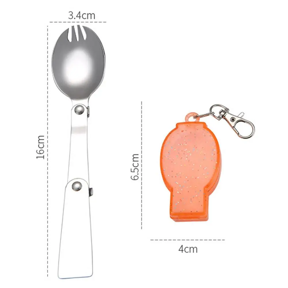 

Foldable Stainless Spoon Fork Pocket Spoon Outdoor Camping Tableware Kitchen Tool Travel Picnic Utensil