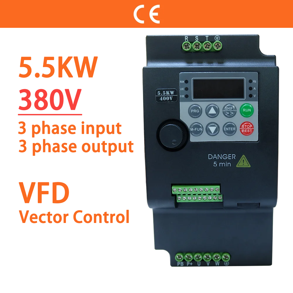5,5 KW 380V 3 Phase 7,5 HP Vector Control VFD Variable Frequency Drive Converter Variator für Motor Speed Controller inverter