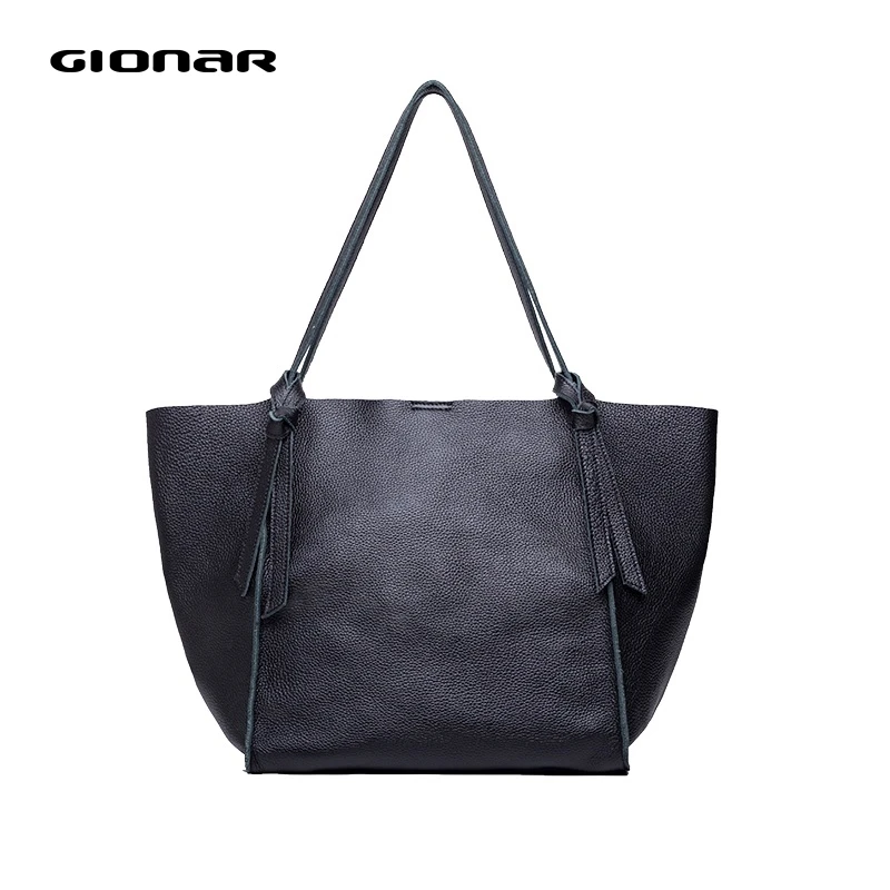 

GIONAR Genuine Supple Cow Leather Tote Bag for Women 2020 Retro Designer Daily Handbags And Purses Lightweight Shoulder Bags