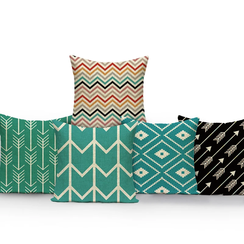 

Wave Stripe Geometric Throw Pillows Case Geometry Couch Cushion Cover for Sofa Car Bedroom Office Home Decor Pillow Cover