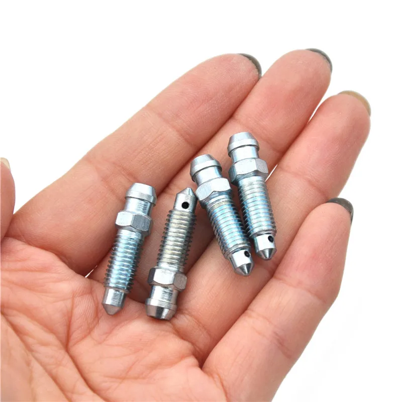 

Hot Sale 4pcs M7 x 1.0mm Motorcycle Bike Brake Caliper Steel Bleed Screw Nipple