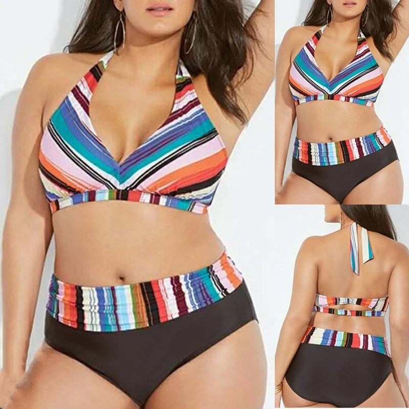 Сексуальный купальник бикини с лямкой на шее для женщин женский танкини в