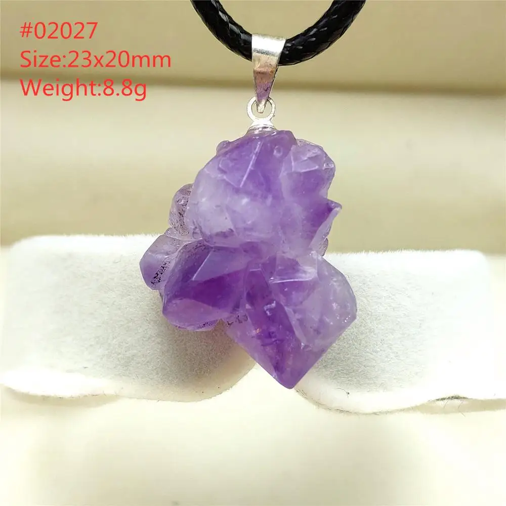 Натуральный бледно лиловый аметист кварц фиолетовый кулон сырья Материал с