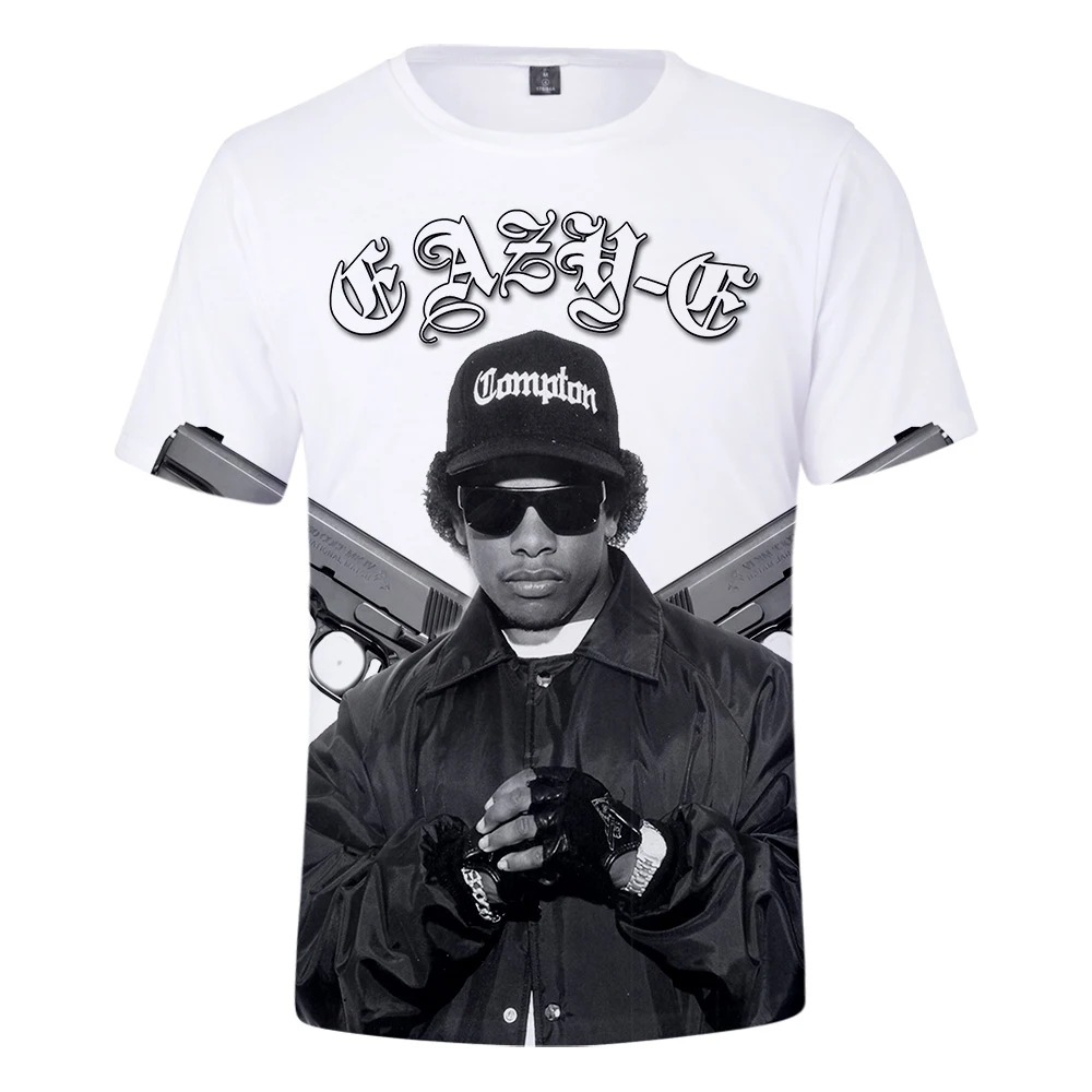 Trendy Fashion Men/women 3D Print Eazy E T-shirt Gangsta Rap Compton Short Sleeve T-shirt Street Design O Neck Clothes Oversized