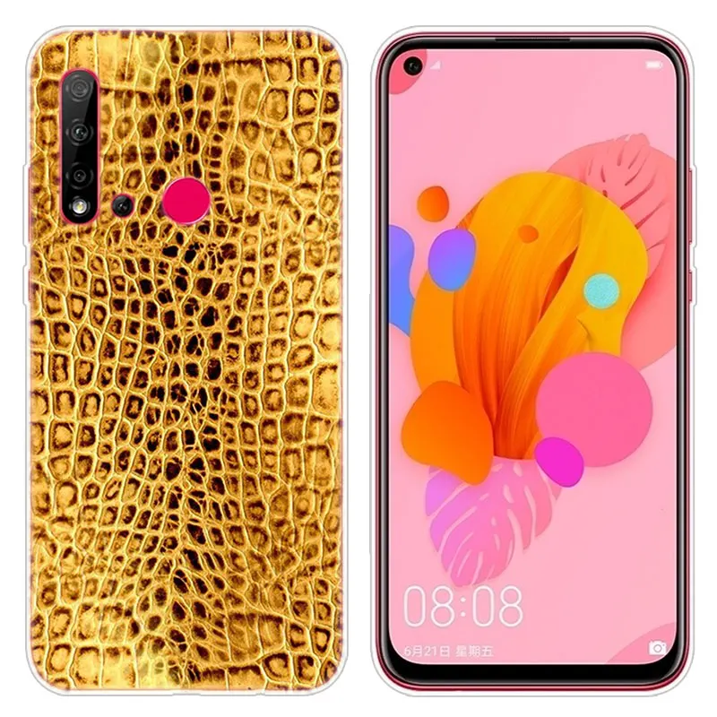 Силиконовый чехол с текстурой крокодиловой кожи для Huawei NOVA 5 5i Mate 30 Lite Y9 Prime 2019 P Smart