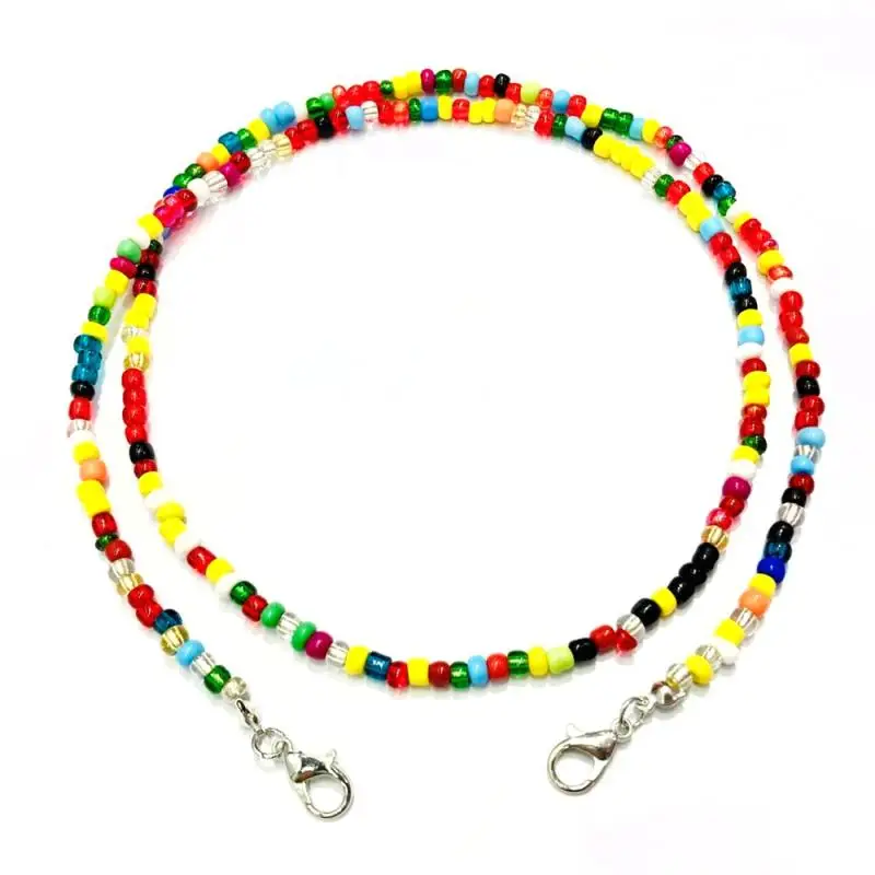 1 шт. простой бисер нитка Цепочки и ожерелья Для женщин прямой валиковый шов