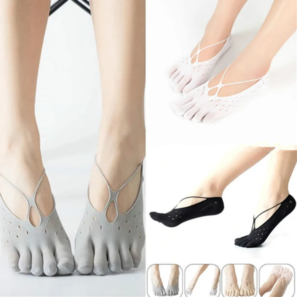 

1 Pair Five-finger Boat Socks Lace Socks Gel Low Plit Toe Socks With Toe Liner Cut Tab Compression Orthopedic Socks 2021 Summer