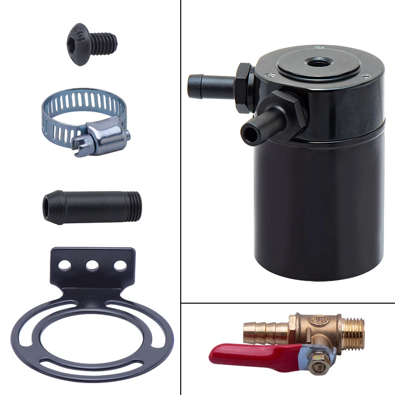 Универсальный 2 портовый гонок 2.0L маслоотделитель с фильтром и клапаном|Наборы