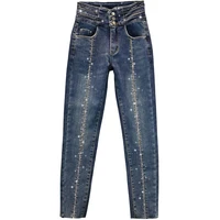 donsignet new fashion hot diamond jeans feminino slim slimming elastic jeans push up taille haute denim jeans