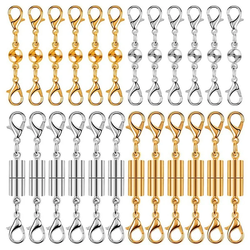 

24Pcs Necklace Clasp netic Jewelry Locking Clasps and Closures Bracelet Extender for Necklaces, Bracelets and Jewelry Making