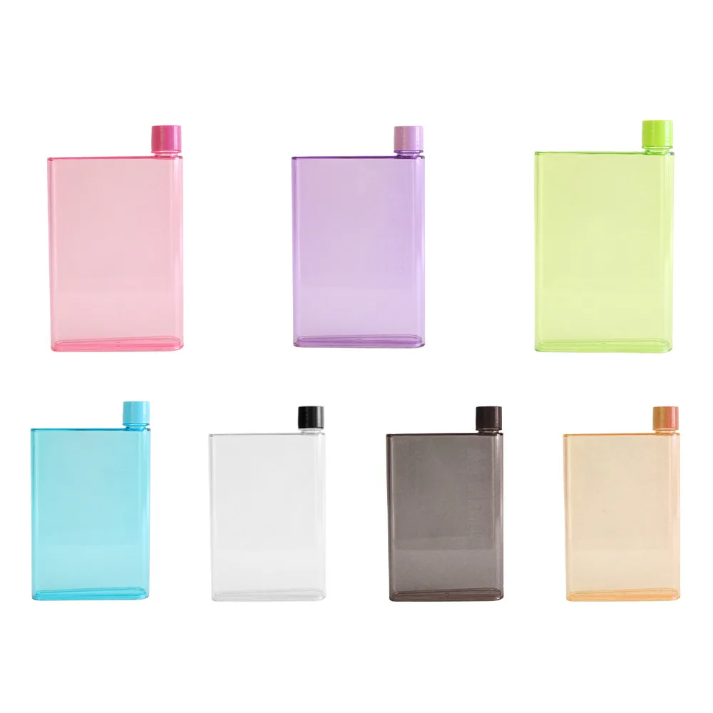 

Plastic Water Bottle Clear Book Portable Paper Pad Water Bottle Flat Drinks Kettle Travel Riding camping outdoors Portable tool