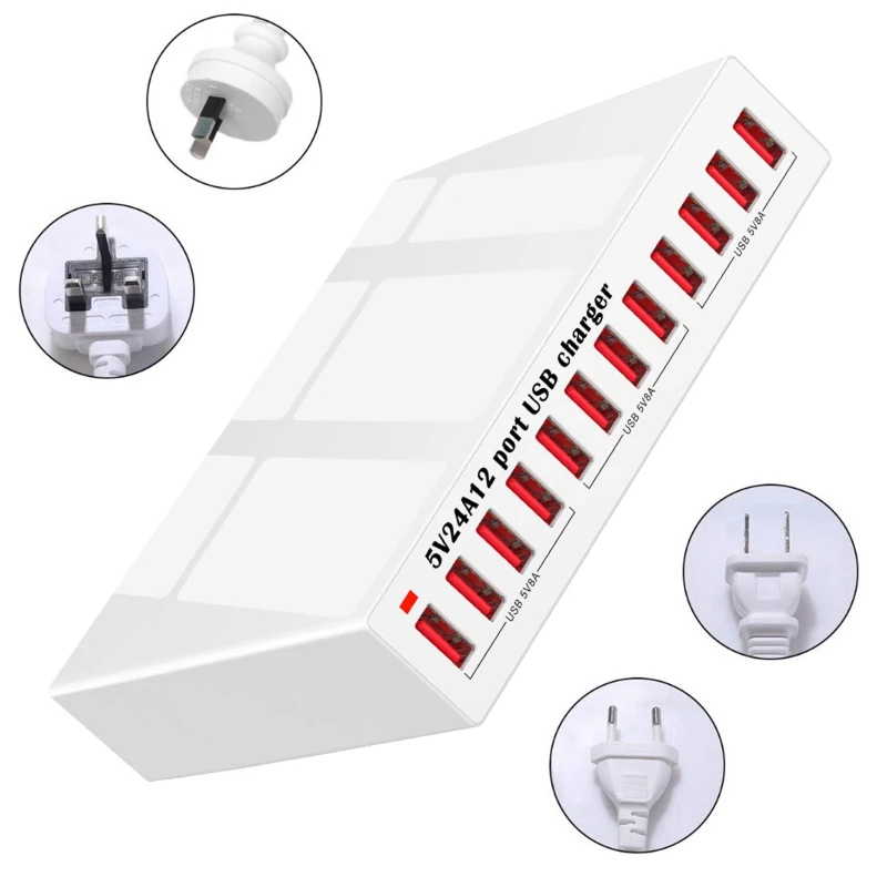 

Универсальный 12-Порты и разъёмы 5V 2.4A USB Зарядное устройство станция Питание зарядная станция ваш мобильный телефон или планшет, даже во врем...